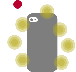 スマートフォンからは電磁波の
                                高周波（雑電・雑波）があります。